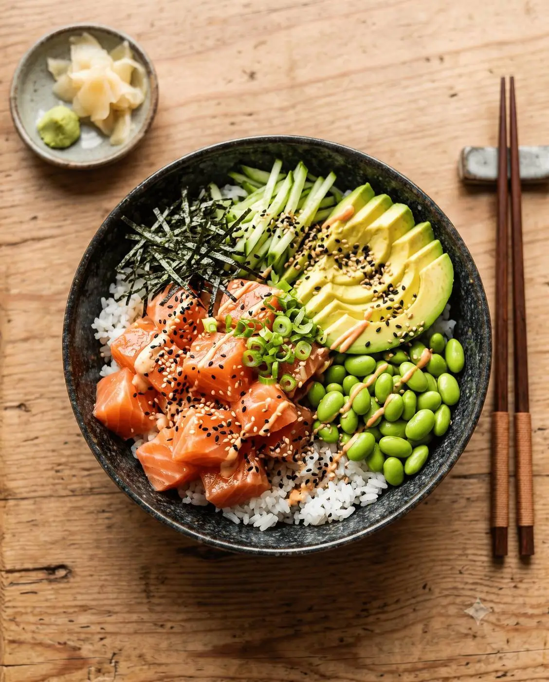 Poke saumon avocat