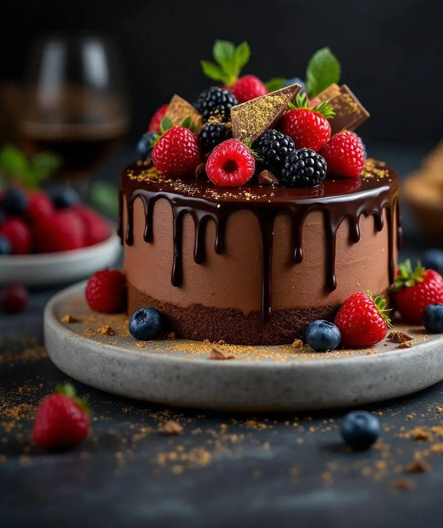 Drip cake aux fruits rouges