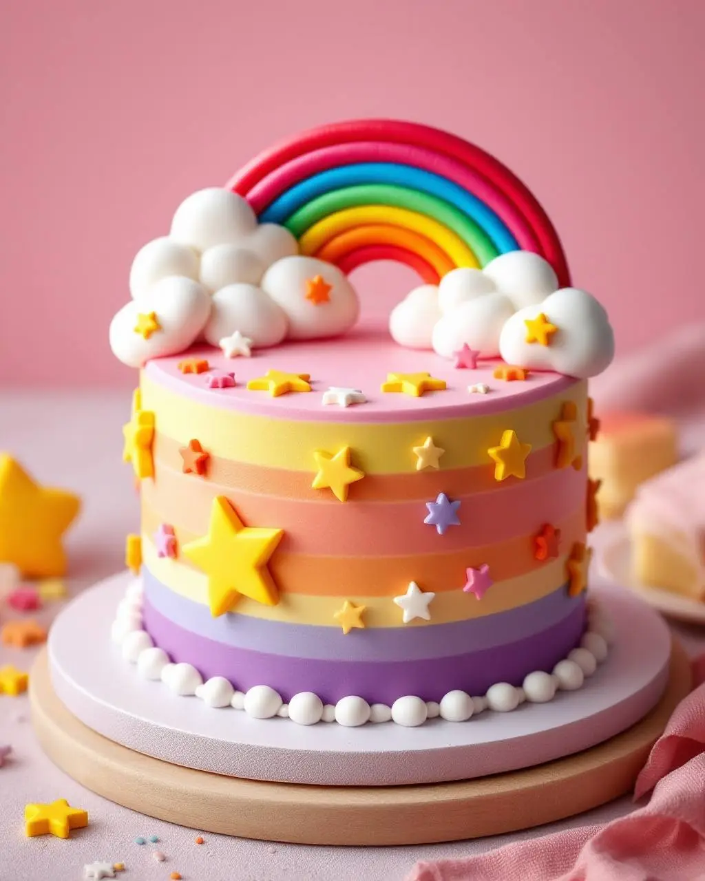 Gâteau enfant arc-en-ciel